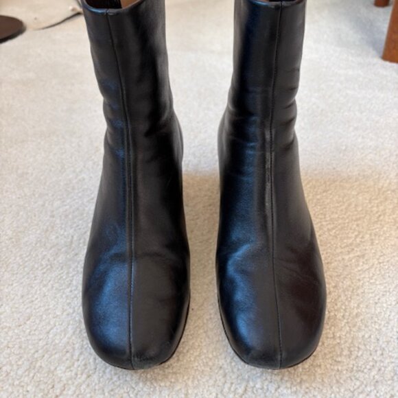 Mansur Gavriel Glove Boot, Black with Wooden Heel - Picture 2 of 3